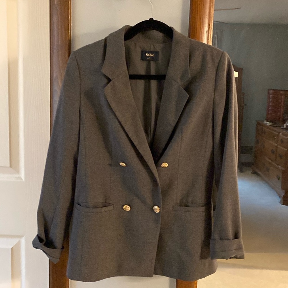 Gray Sabie Blazer Double Breasted
